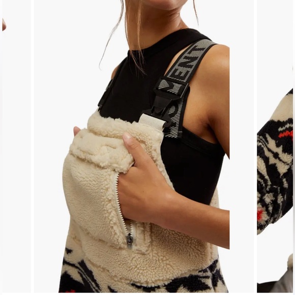 Free People Hit The Slopes Printed Salopette/Black Fairisle Combo NWOT - Picture 5 of 8